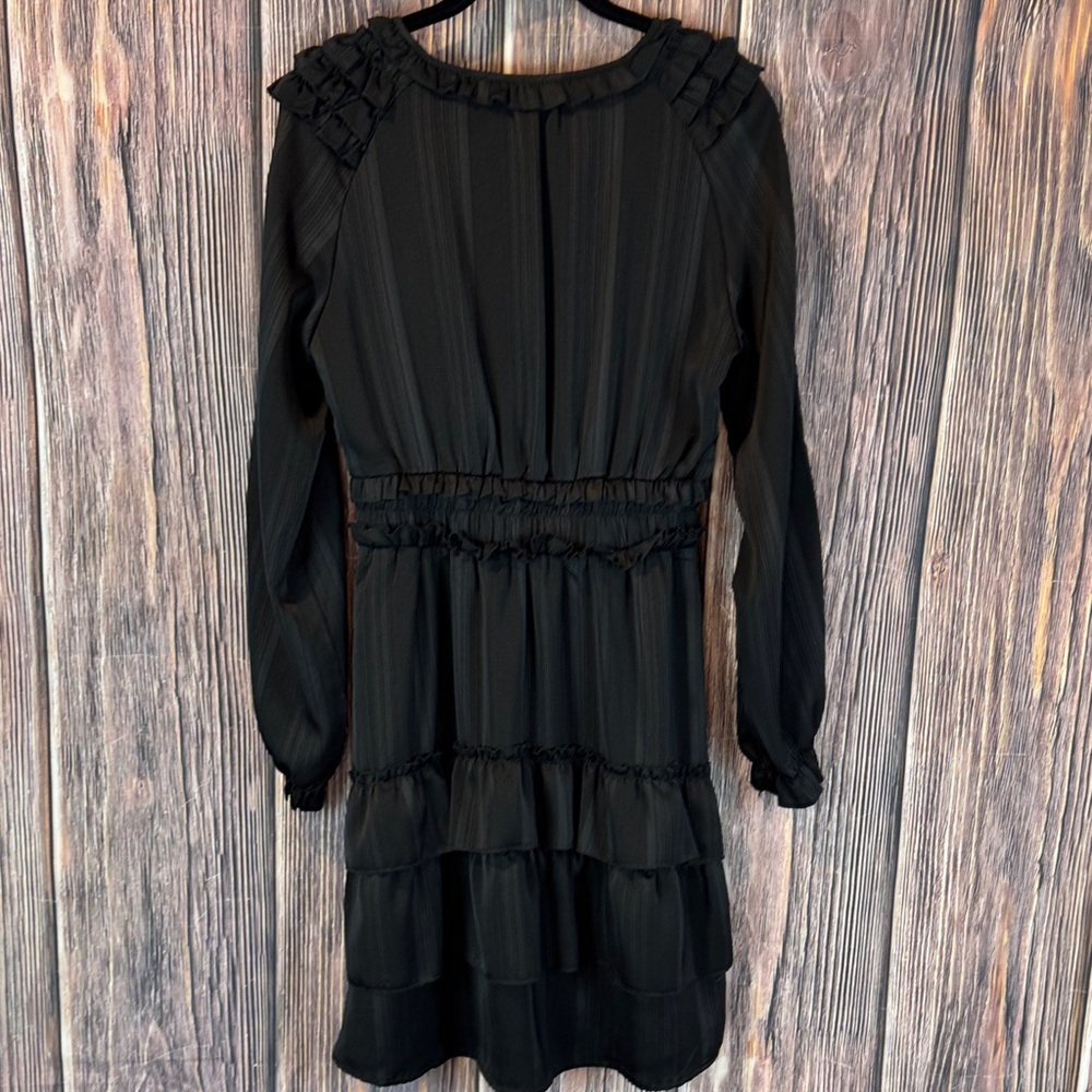 Mikarose Black Long-Sleeve Ruffle Tiered Dress - Picture 5 of 9